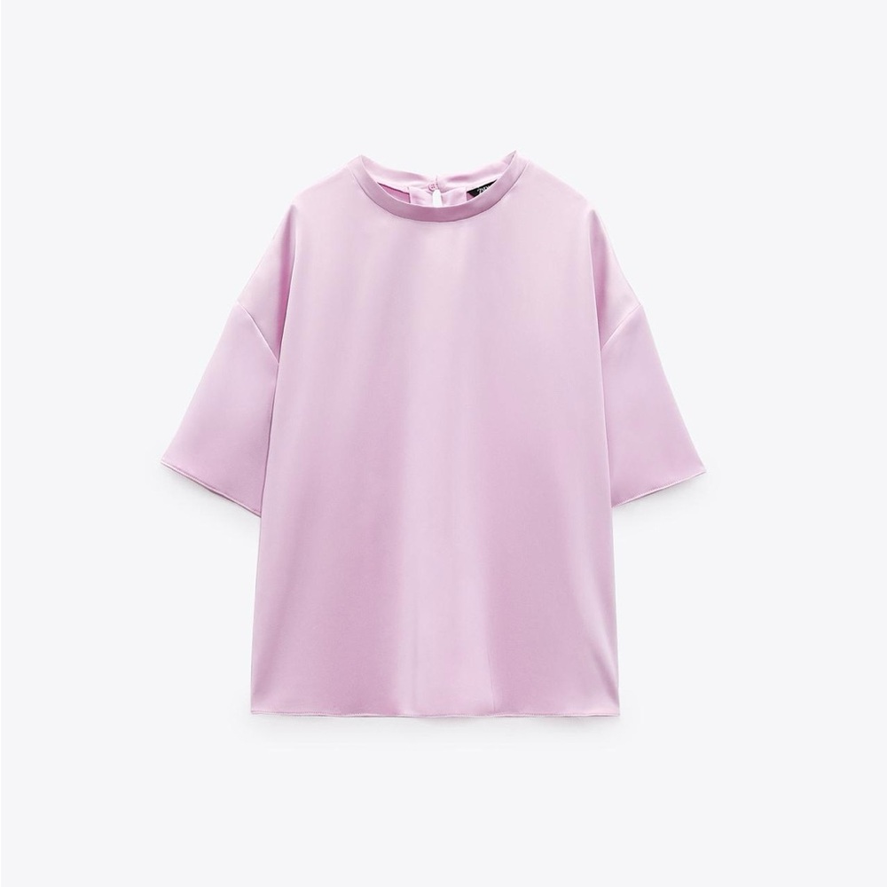 Zara Satin Top in Pale Pink
